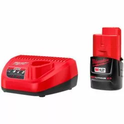 Milwaukee® 48-59-2420 M12 12-Volt Lithium-Ion Compact Battery Pack 2.0Ah & Charger Starter Kit