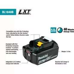 Makita 18V LXT® Lithium‑Ion Battery and Charger Starter Pack (4.0Ah) -Power Tool Batteries Shop B2397428 09