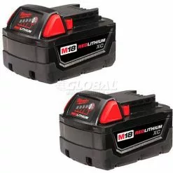 Milwaukee® 48-11-1822 18V Li-Ion M18 Battery 3Ah Extended Capacity 2Pk
